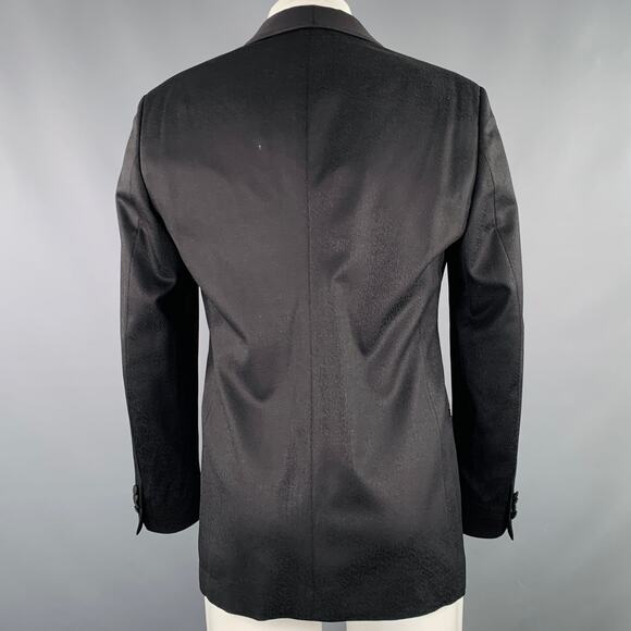 GIORGIO ARMANI Size 40 Black Jacquard Wool Blend Sport Coat - Picture 4 of 10